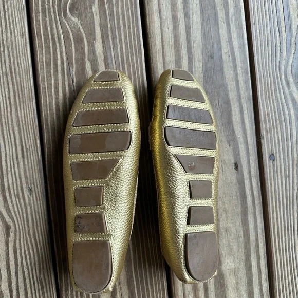 Tory Burch Metallic Gold Tassel Loafers - Picture 2 of 4